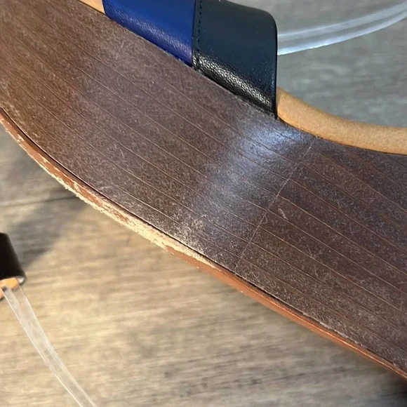 Coach Black and Blue Wedge Sandals - Picture 3 of 11